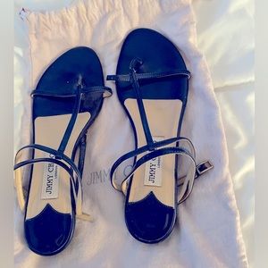 Jimmy Choo wrap sandals. Dark blue. Size 38 1/2 (8 in US)
